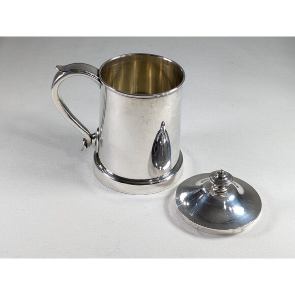 Vintage silver plated Scottish Clan Tankard monogram ACW lidded Tankard, Metal - Picture 5 of 10